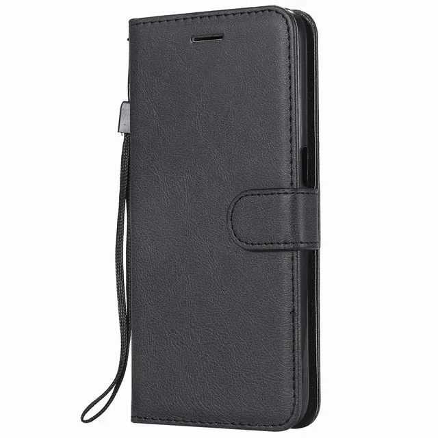 Coque Card Slot Leather Covers For OPPO A73 F5 F7 F9 R17 Solid Color Lovely Cases Shiny Book Capa Classic Mobile Phone Bags D06Z