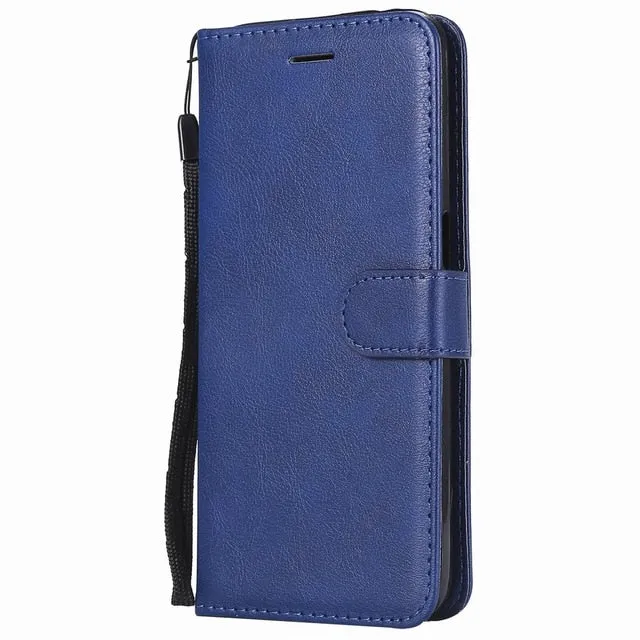 Coque Card Slot Leather Covers For OPPO A73 F5 F7 F9 R17 Solid Color Lovely Cases Shiny Book Capa Classic Mobile Phone Bags D06Z