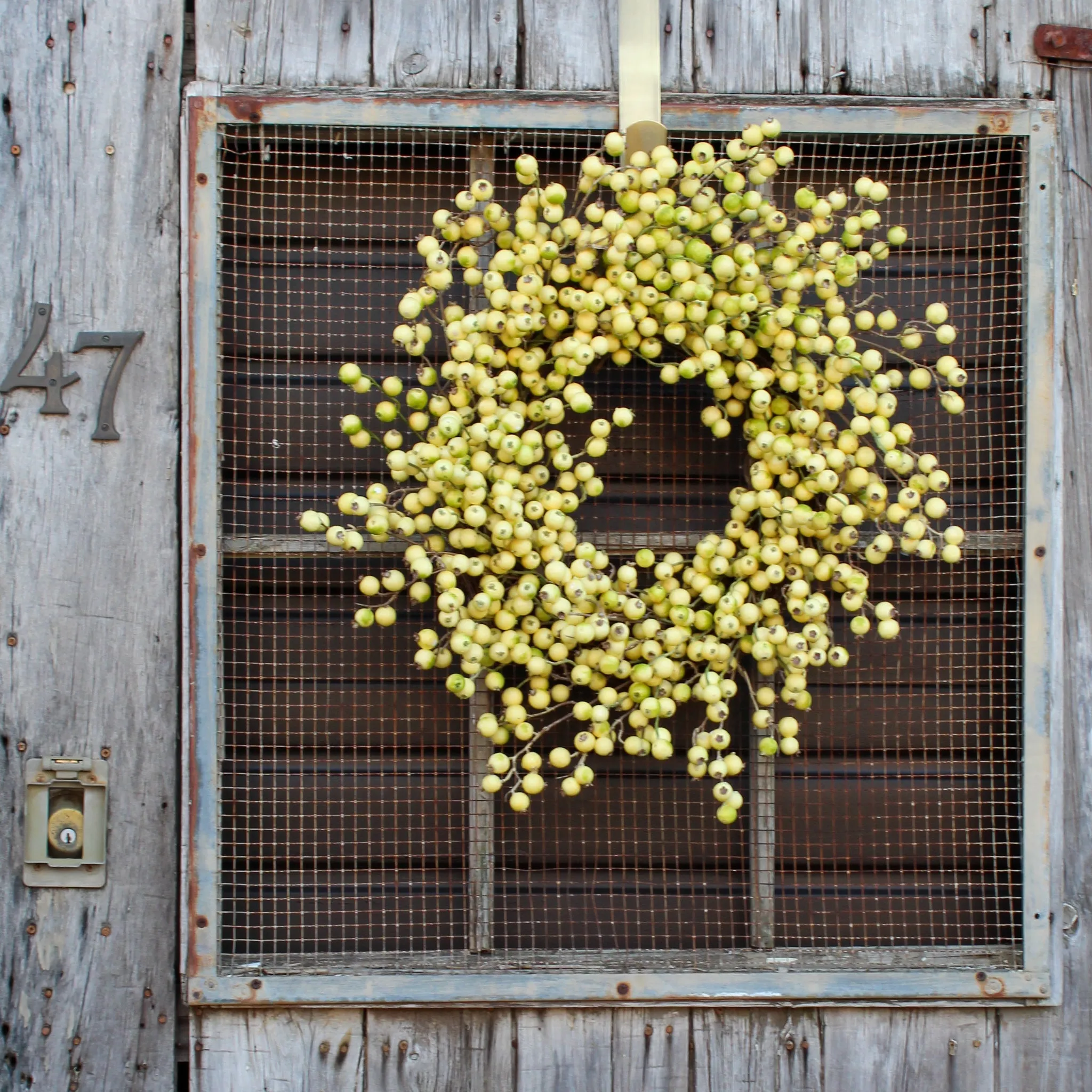 Cream & Green Gooseberry All Seasons Front Door Wreath