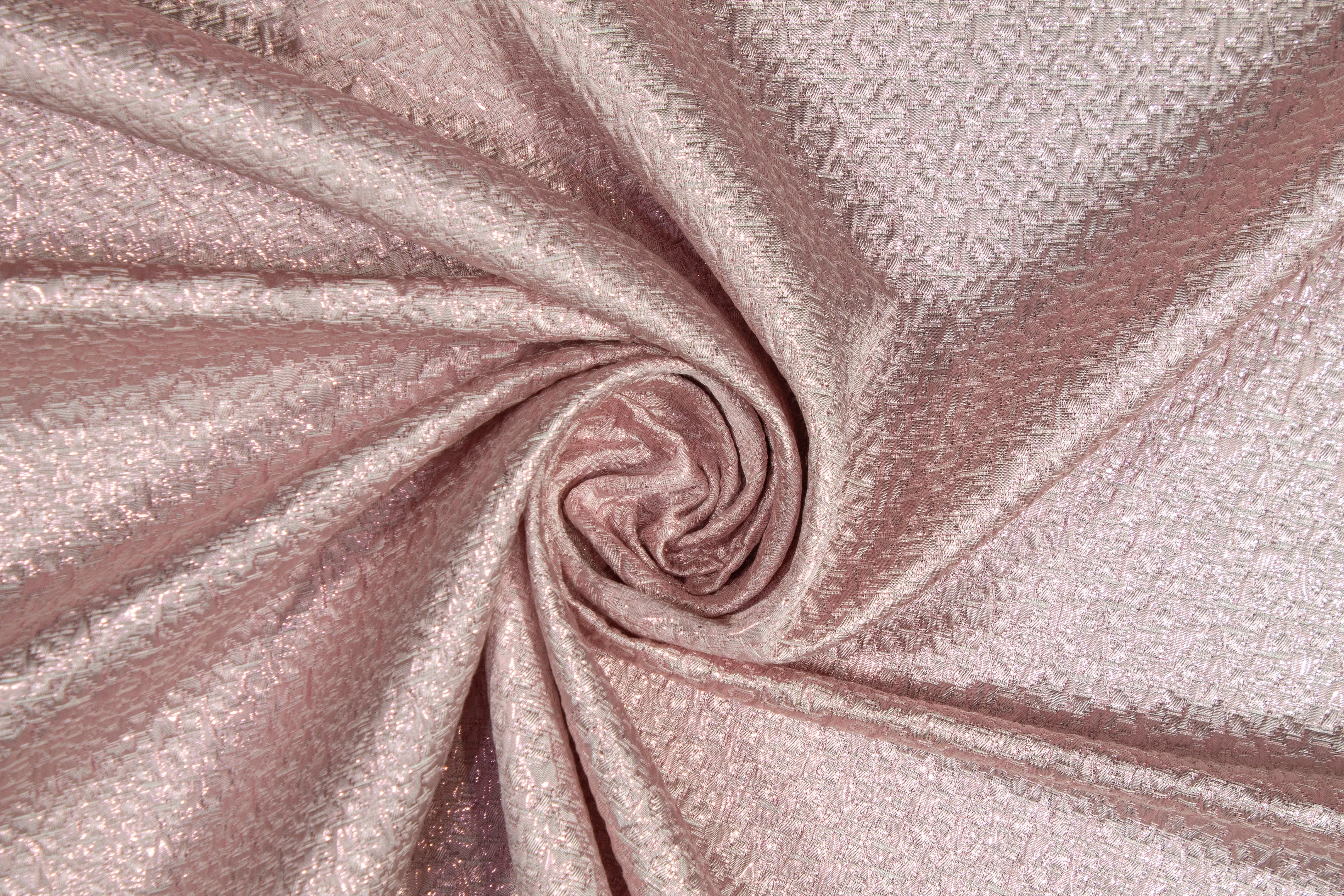 Crushed Metallic Brocade - Pink