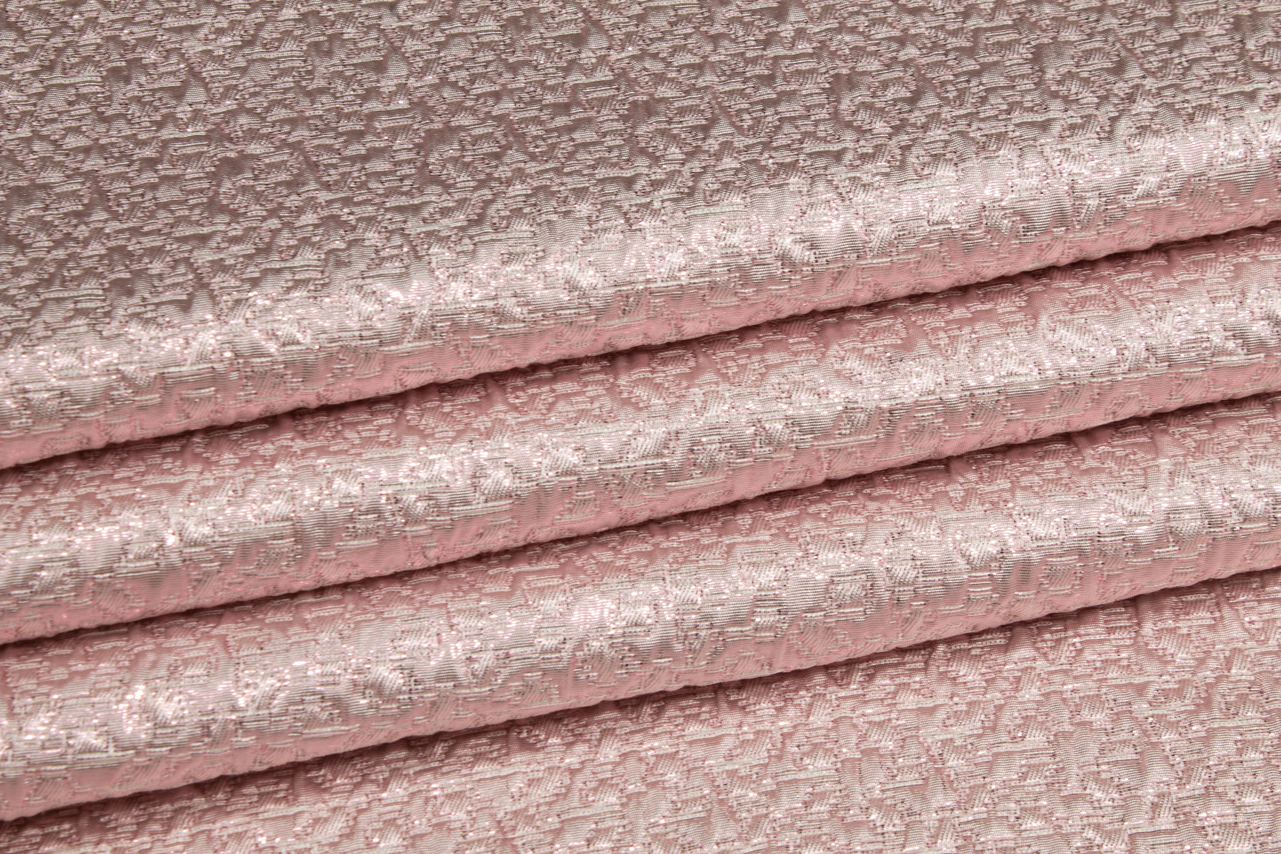 Crushed Metallic Brocade - Pink