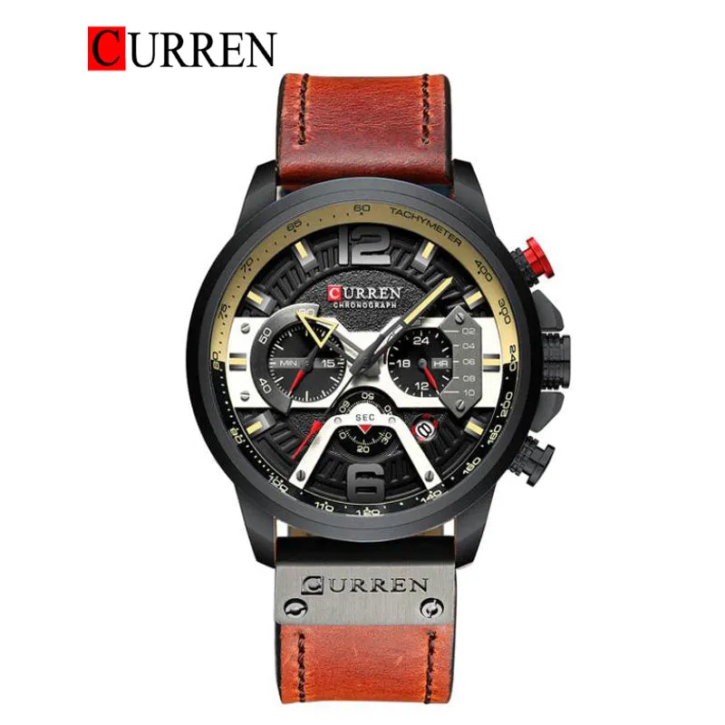 CURREN Original Brand Leather Straps Wrist Watch For Men With Brand (Box & Bag)-8329