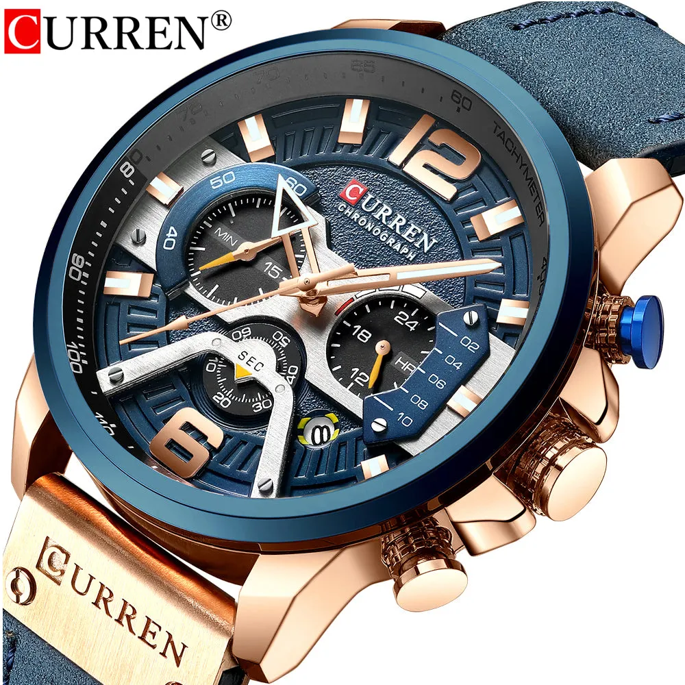 CURREN Original Brand Leather Straps Wrist Watch For Men With Brand (Box & Bag)-8329