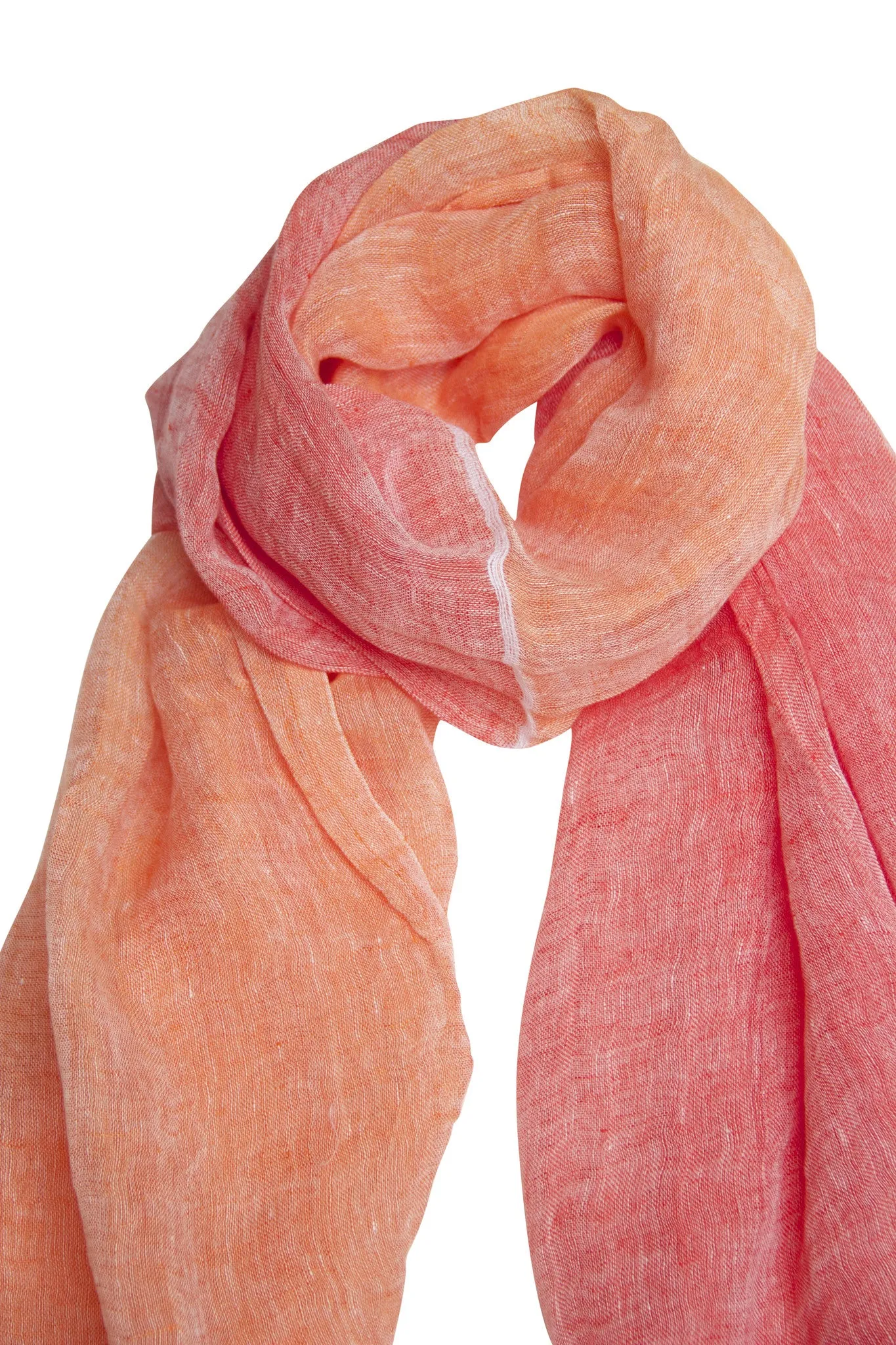 Delicate coral scarf in unique quality