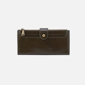 Dunn Continental Wallet In Polished Leather - Deep Moss