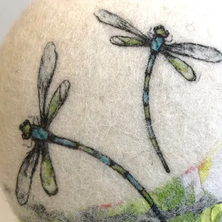 Felt pebble pin cushion - dragonfly