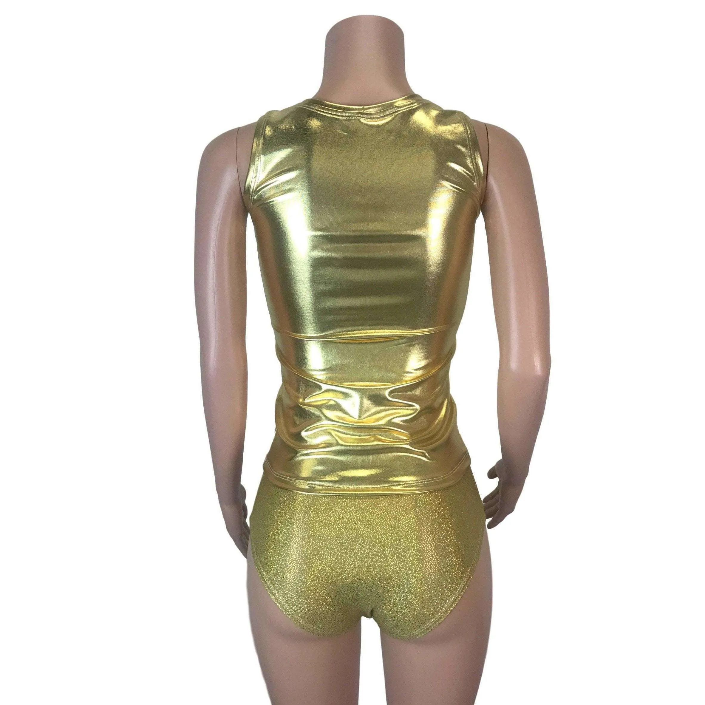 Full Length Tank Top - Gold Metallic