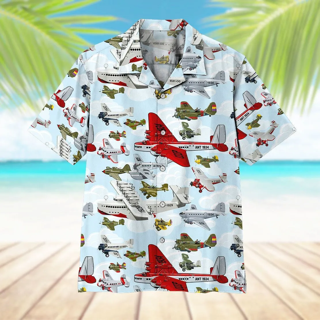 Gearhuman 3D Aircraft Pattern Hawaii Shirt