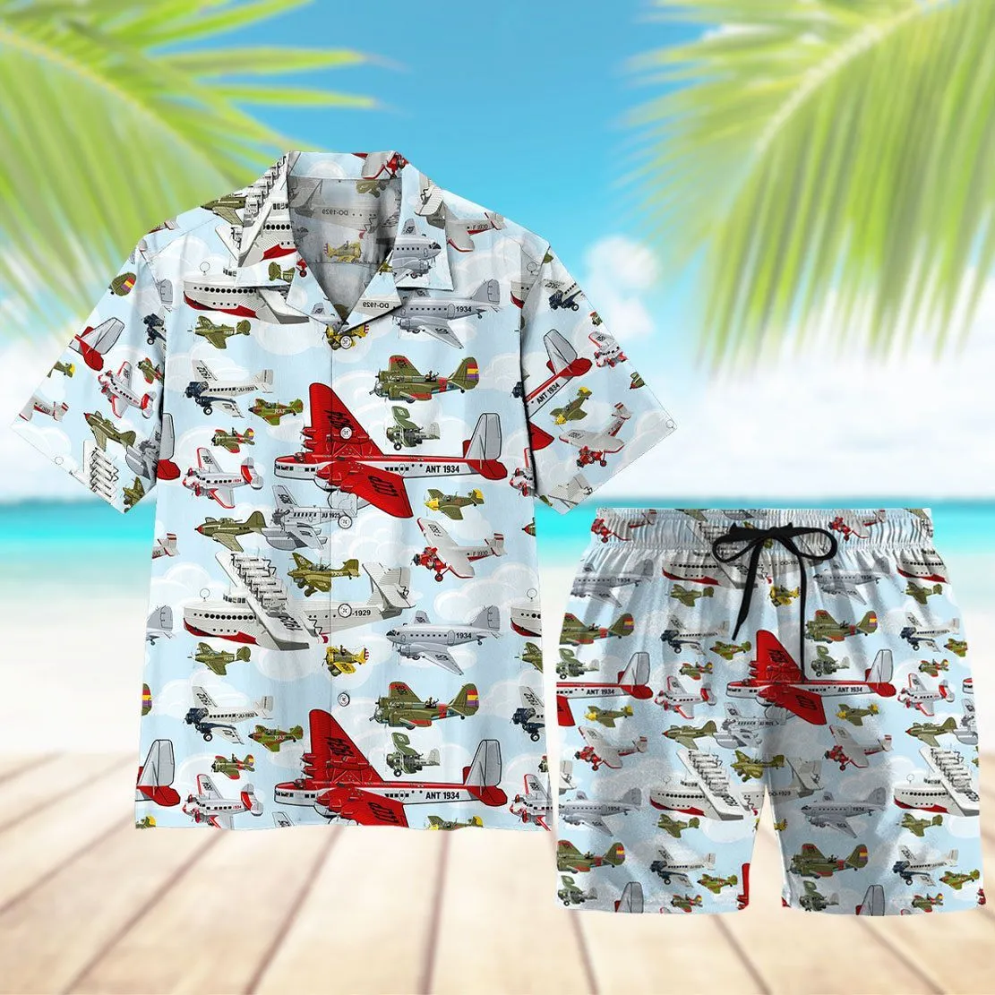 Gearhuman 3D Aircraft Pattern Hawaii Shirt