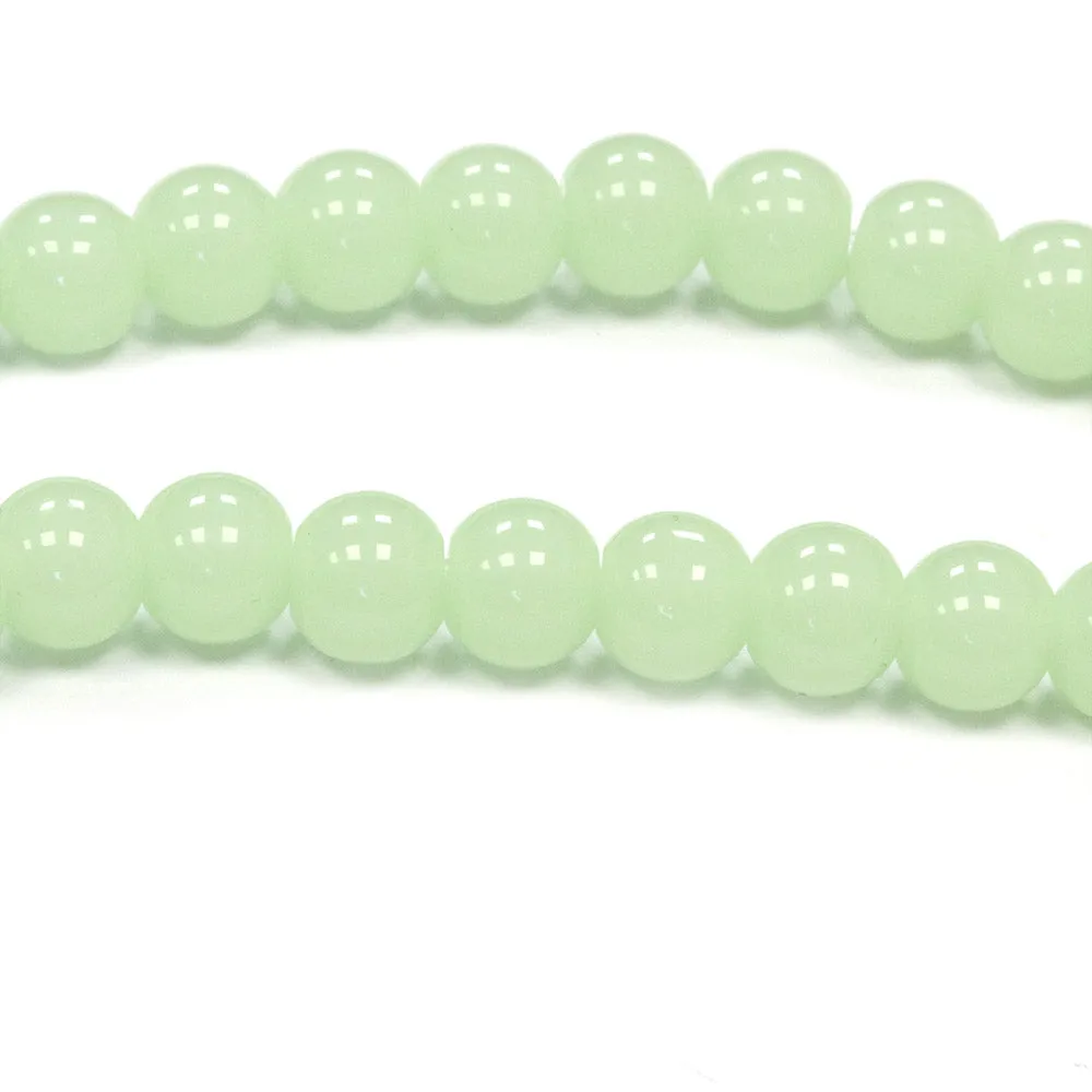 Glass Round Pale Green 6mm - 1 String