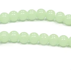 Glass Round Pale Green 6mm - 1 String