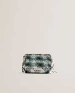 Gliters Crystal Mini Crossbody Bag Silver