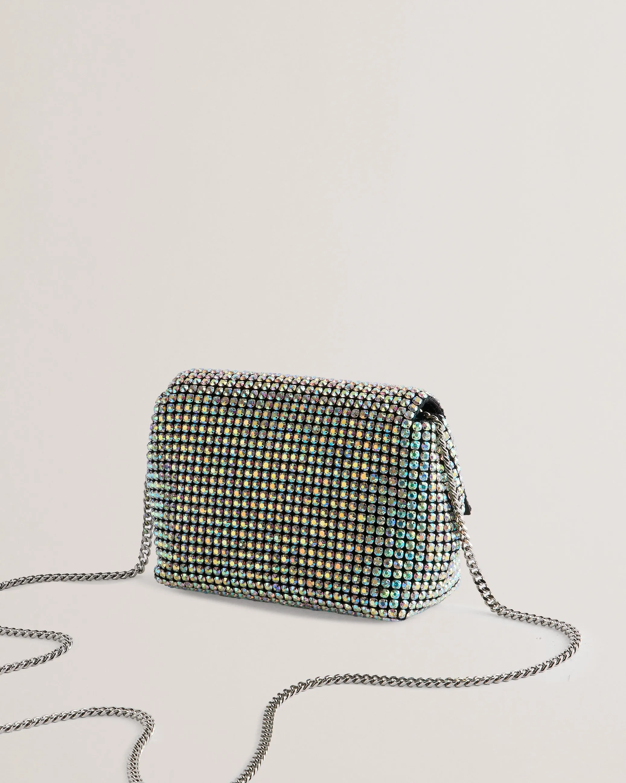 Gliters Crystal Mini Crossbody Bag Silver