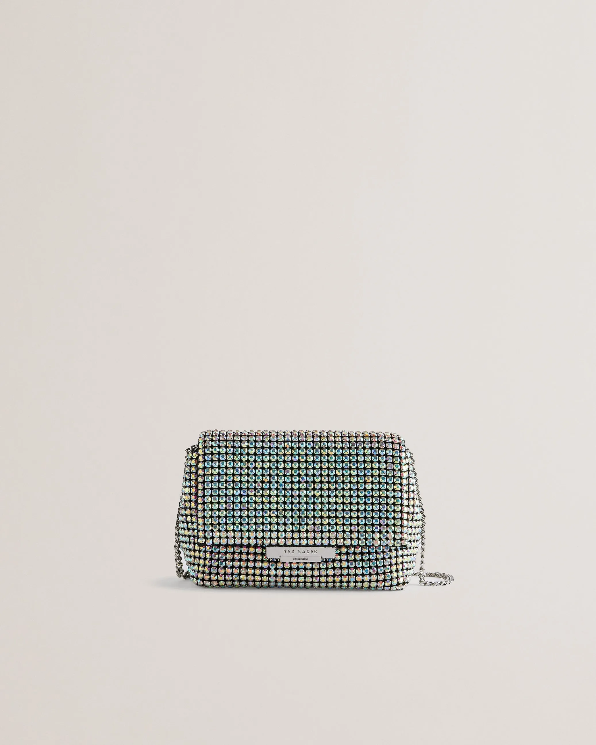 Gliters Crystal Mini Crossbody Bag Silver