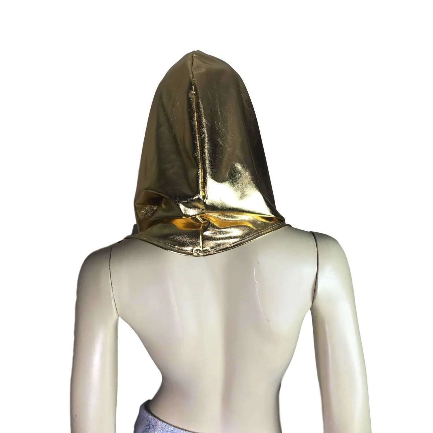 Gold Metallic Rave Hood