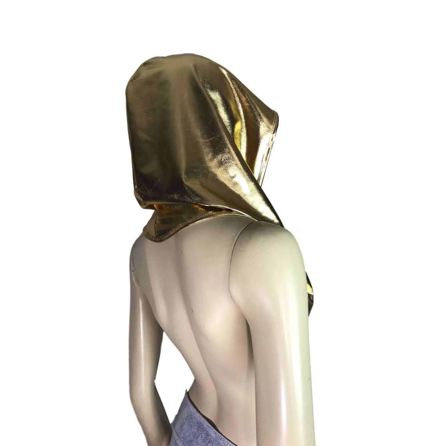 Gold Metallic Rave Hood