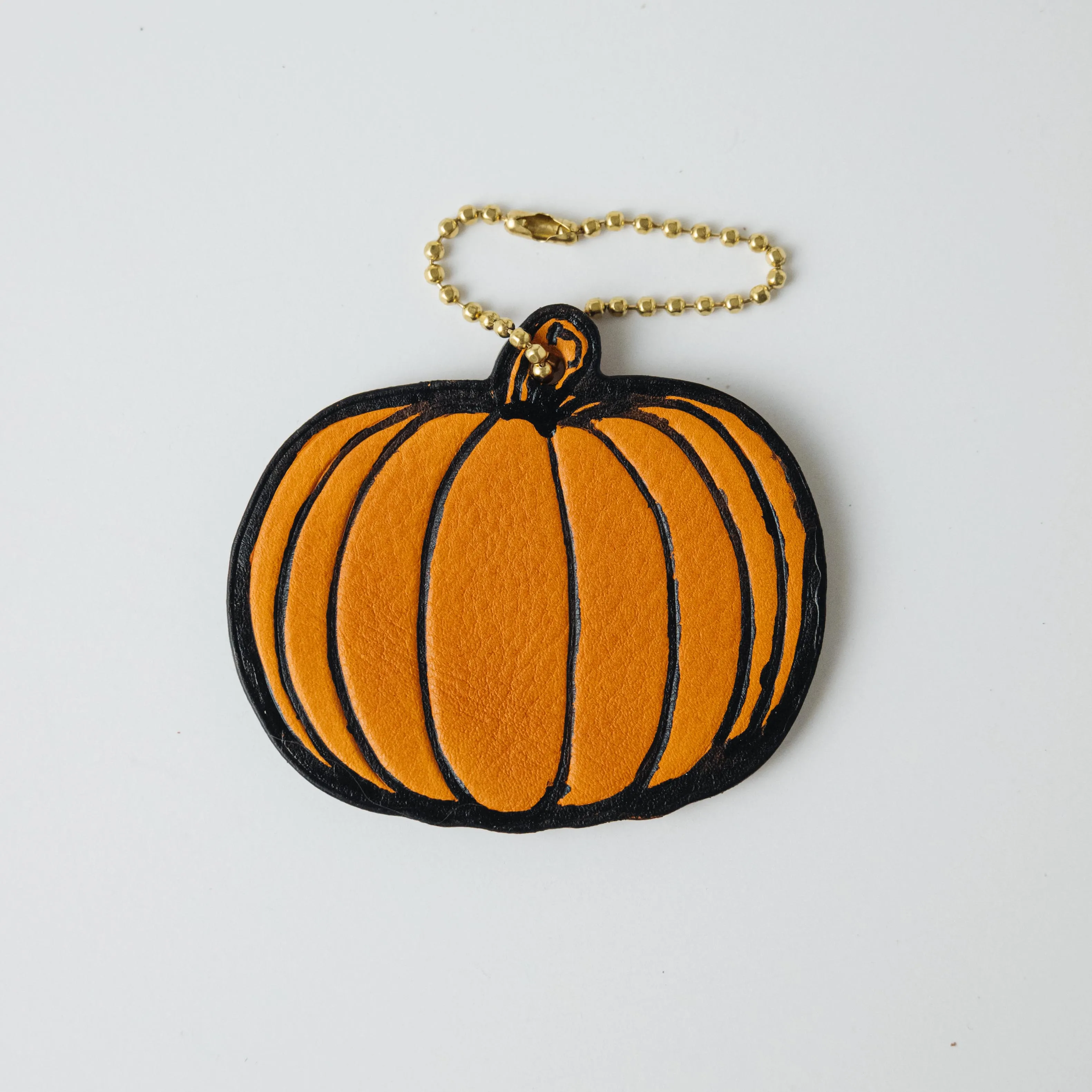 Hand Painted Leather Pumpkin Tag