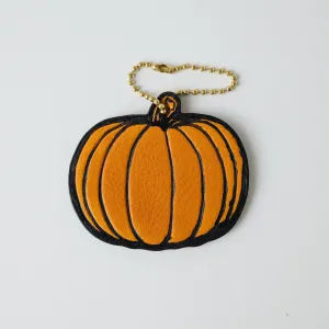 Hand Painted Leather Pumpkin Tag