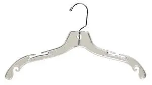 Hangers. Kids dress. 14". Clear plastic. 100 box.