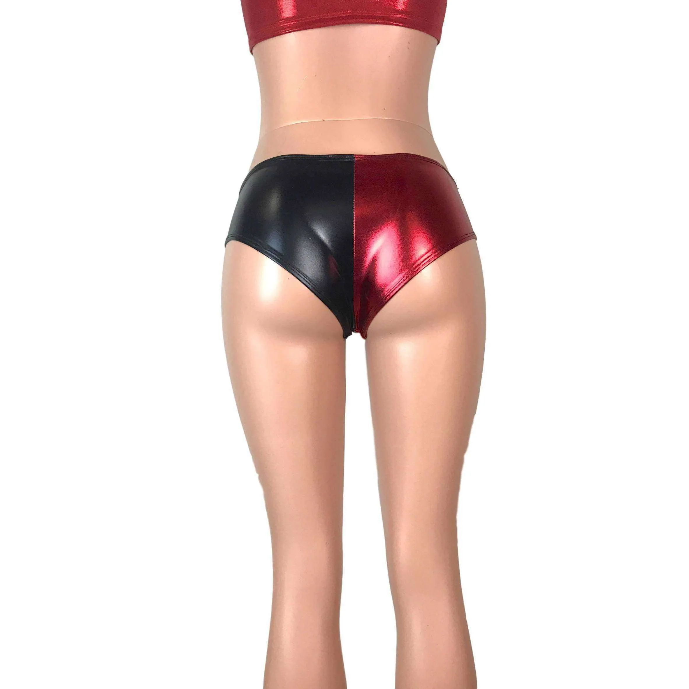 Harley Quinn Black/Red Metallic Cheeky