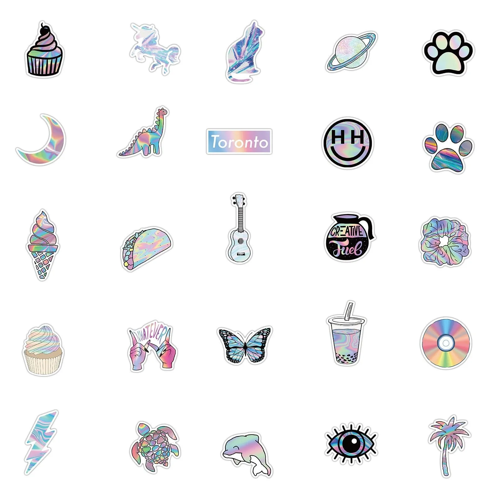 Holographic Stickers Pack - Set of 50