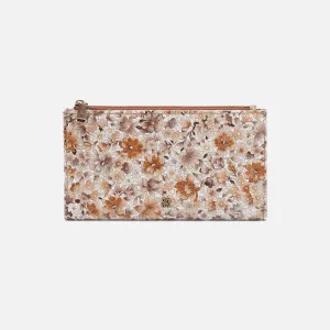 Jill Large Bifold Wallet In Printed Leather - Sepia Bloom