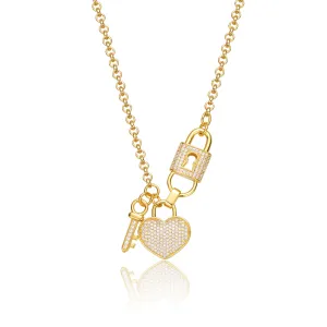 Juliette Golden Heart Charms Necklace