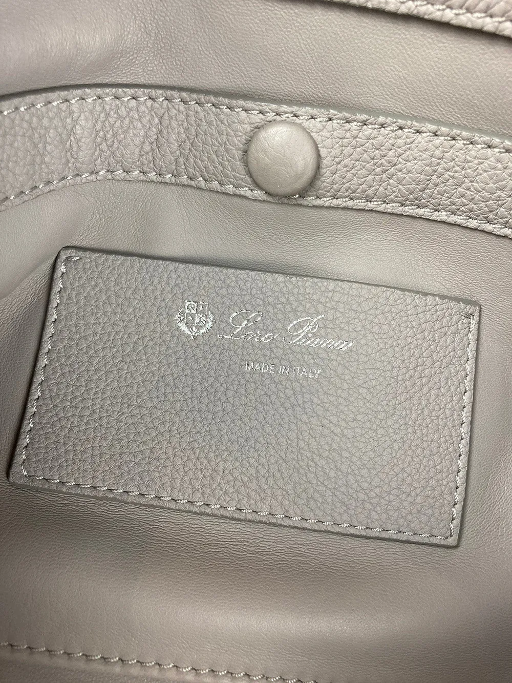 Loro Piana Grey Leather Duffle Tote