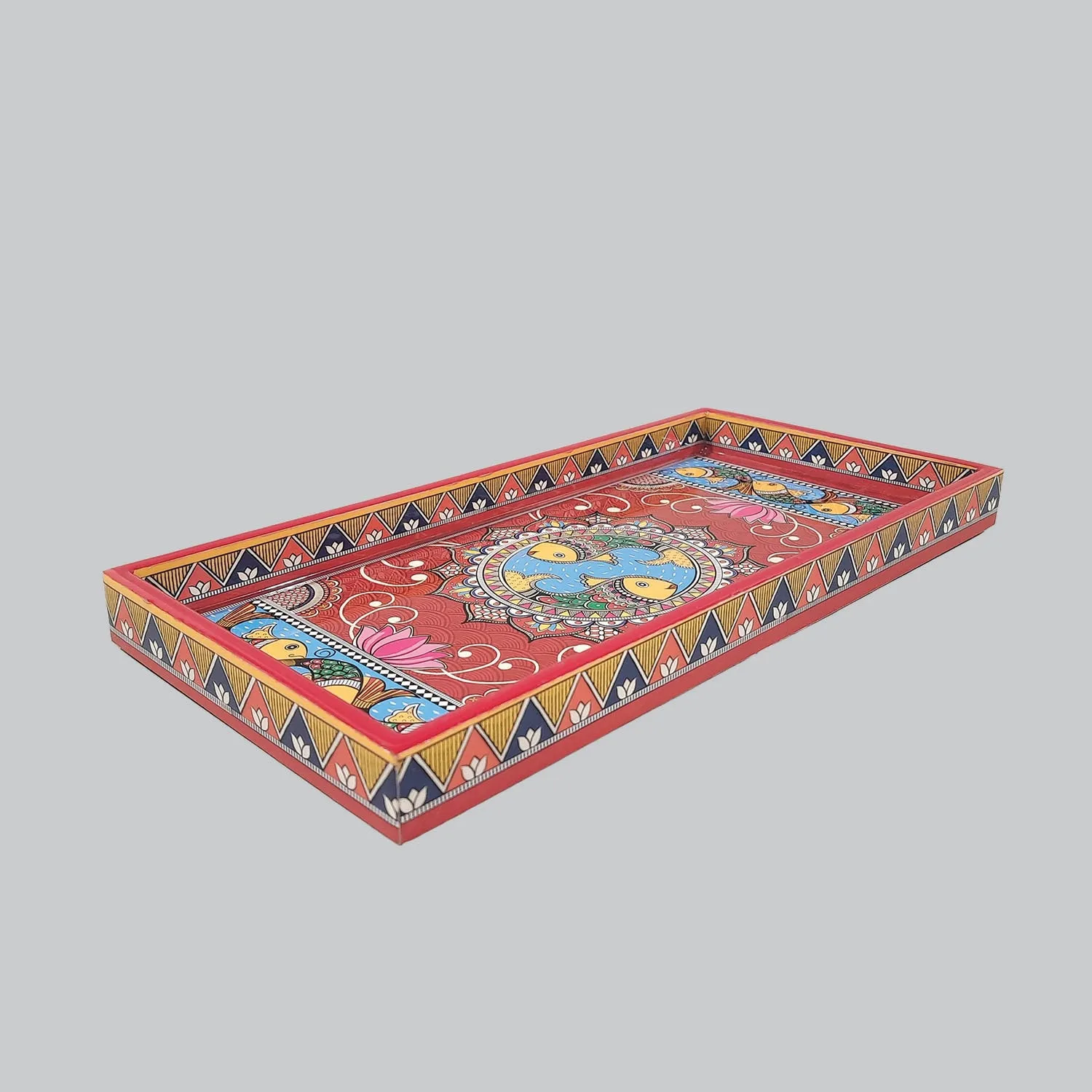 Madhubani Rectangle Enamel Mini Tray