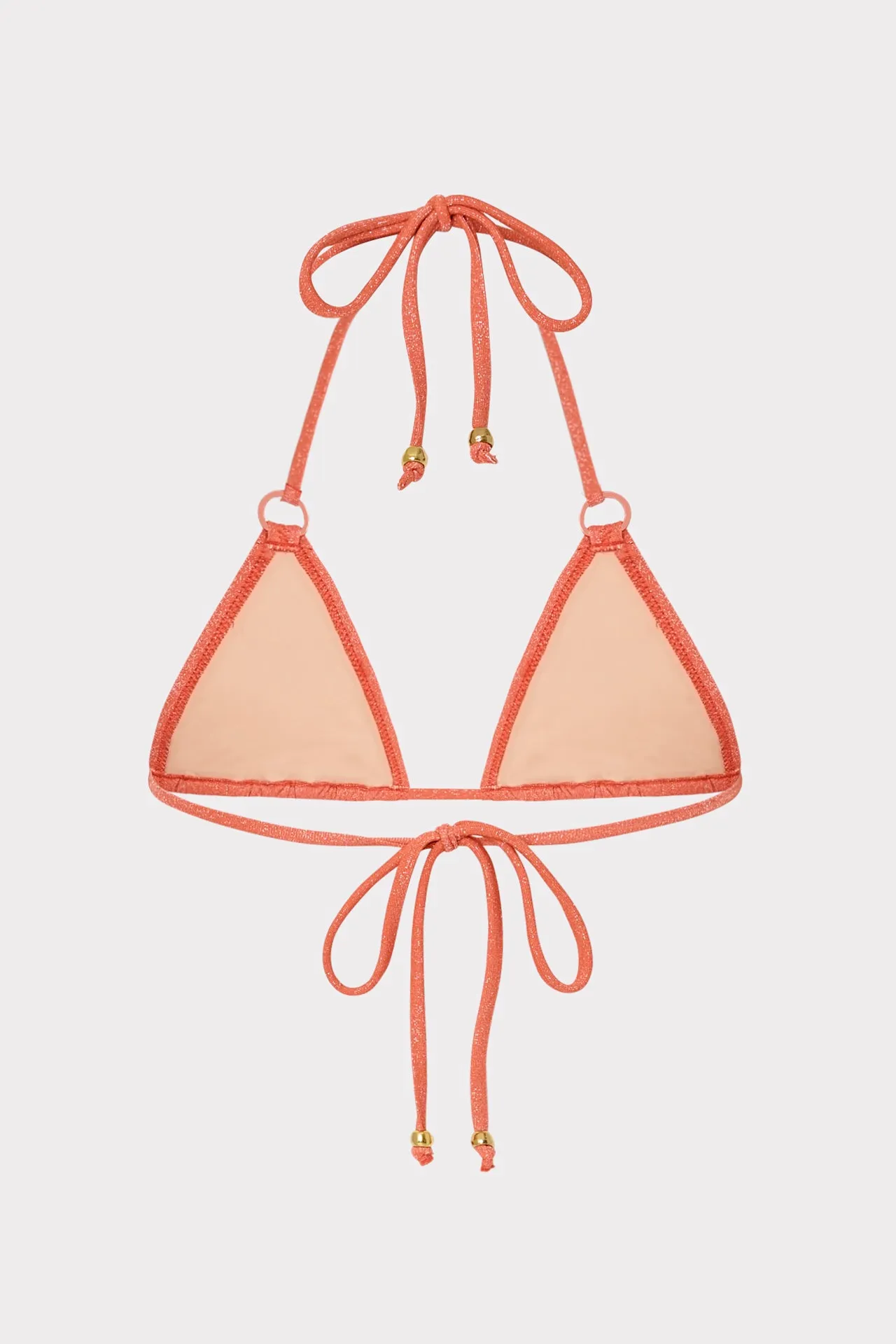 Metallic Ring Triangle Bikini Top