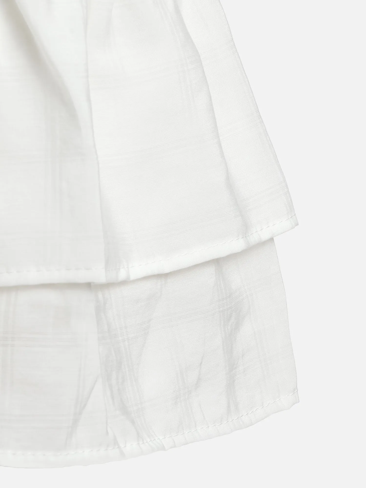 Monaco Pleated Metallic Shirt Dress (White)