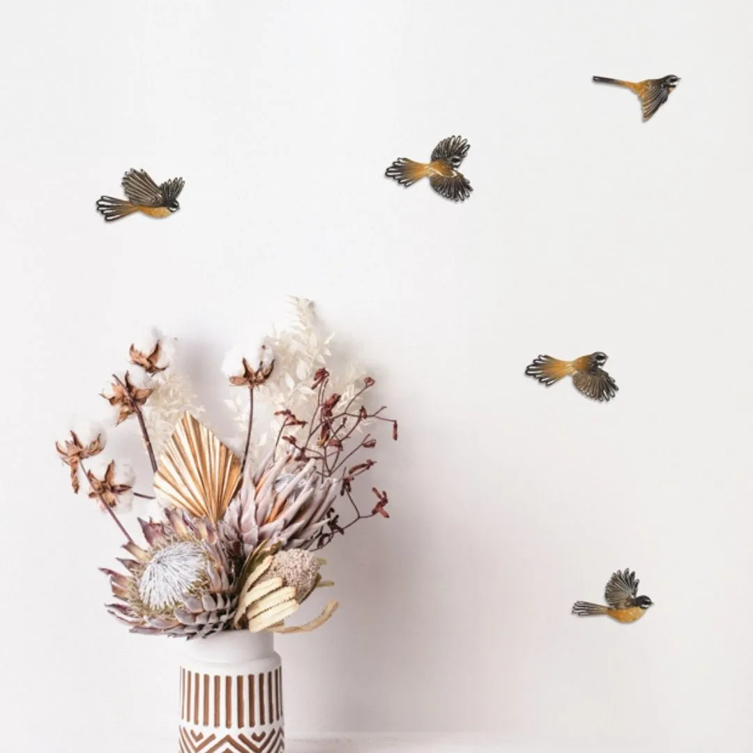 Optimized Wall Art Set Featuring Fantail Birds