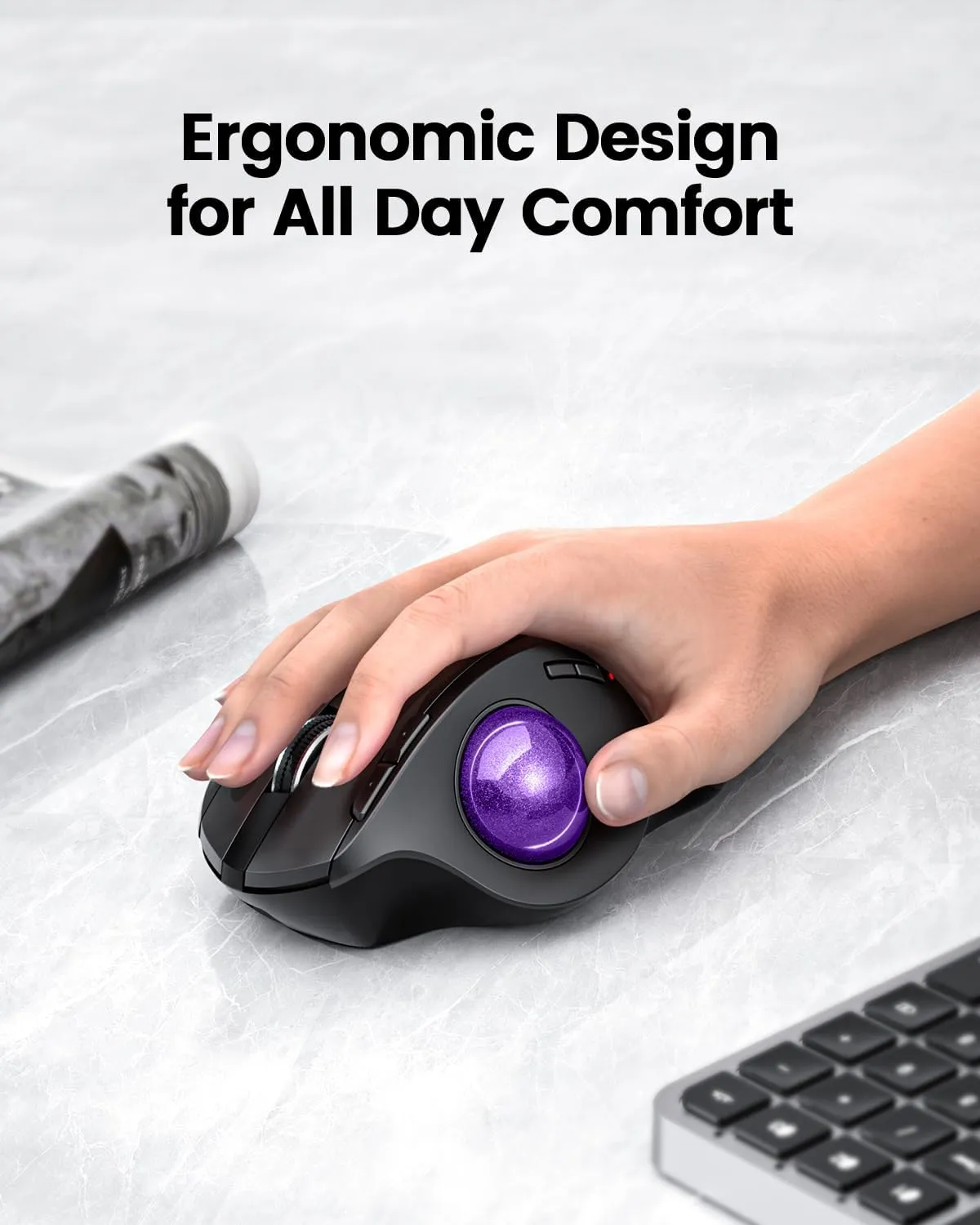 ProtoArc EM01 NL Ergonomic Bluetooth Rollerball Mouse 🖱️