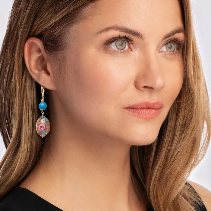 Ross-Simons Italian Murano Glass Bead Drop Earrings