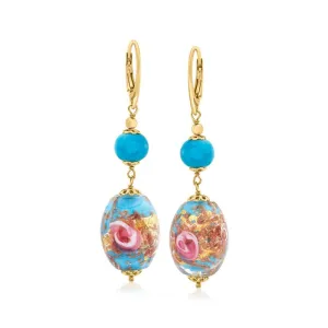 Ross-Simons Italian Murano Glass Bead Drop Earrings