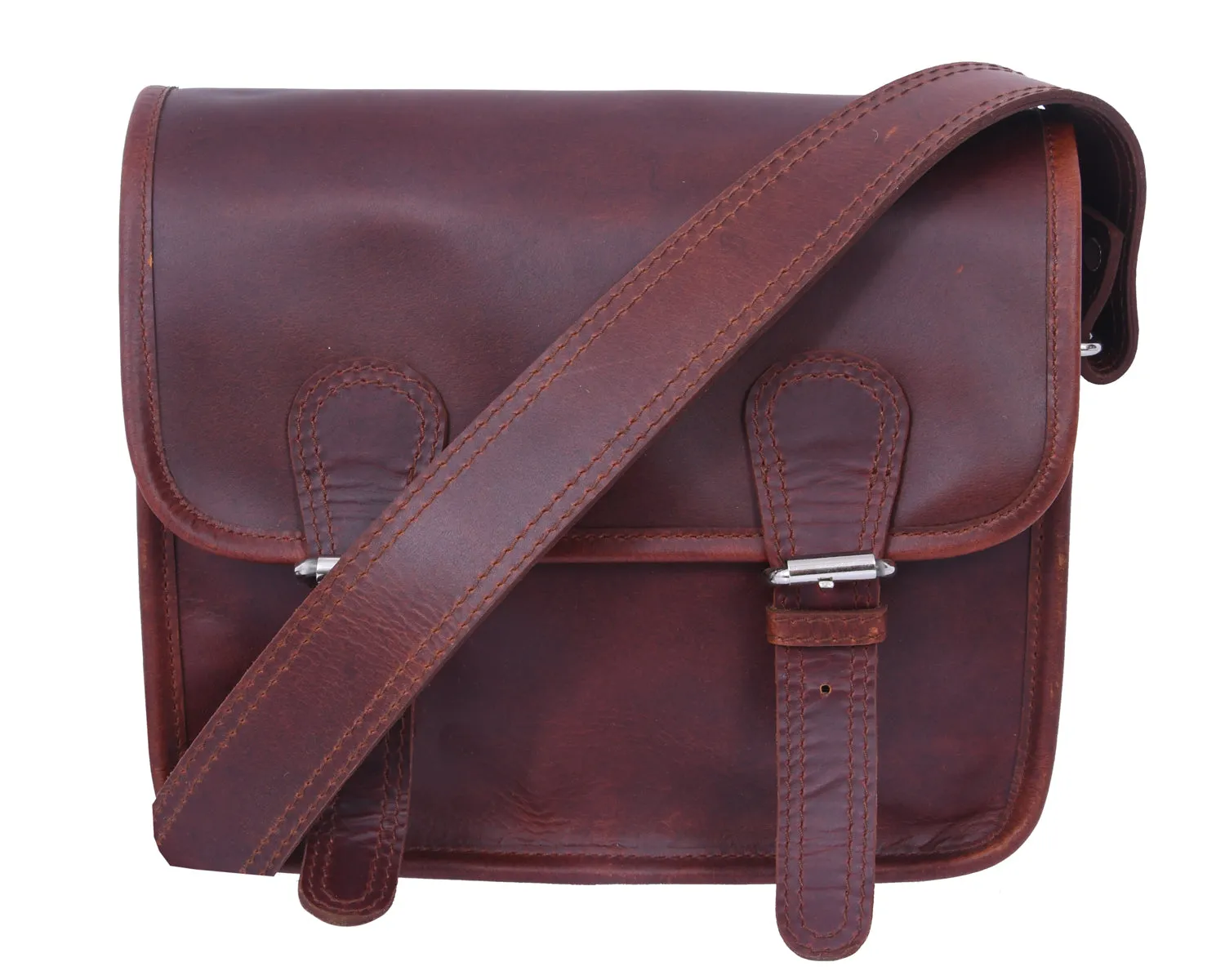 Timeless Elegance: Brown Leather Messenger Bag. Art: BG-1280