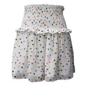 Tween Heart Smocked Waist Printed Skirt