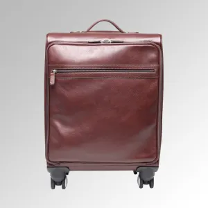 VINTAGE LEATHER 4 WHEELED INTERNATIONAL CARRY ON